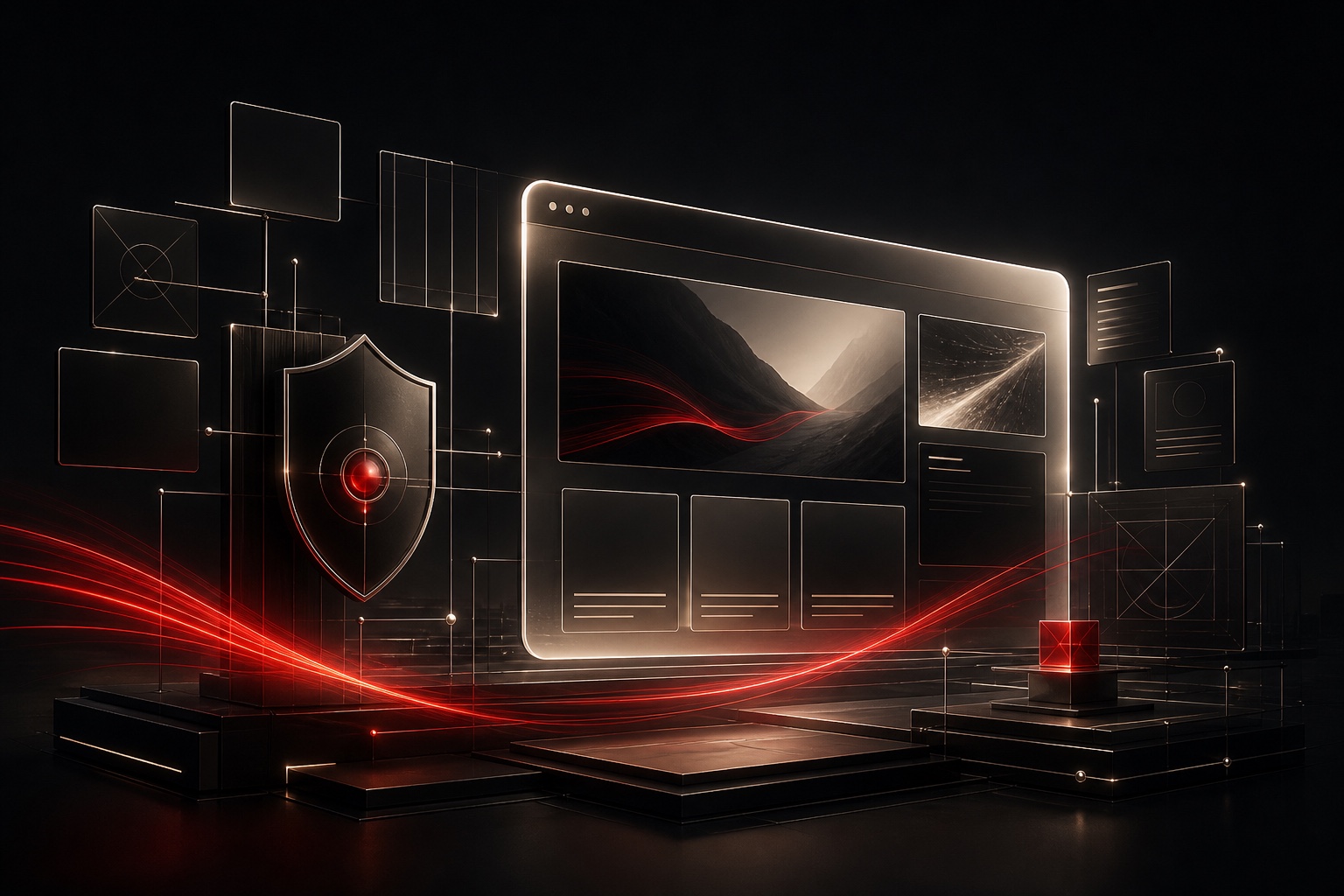 A luminous website interface engineered within a secure digital architecture