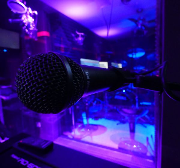 Studio microphone inside the live room